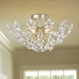 Jody 6-light Brushed Silver-ish Champagne Daisy Flower Crystal Large Size Flush Mount A0B2FFE4AF714AEBBFB5F32CC72E6593