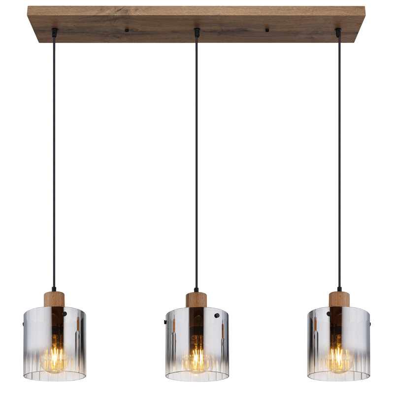 Daryel 3 - Light Walnut Pendant