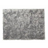 Shag Faux Fur Washable Solid Gray Area Rug
