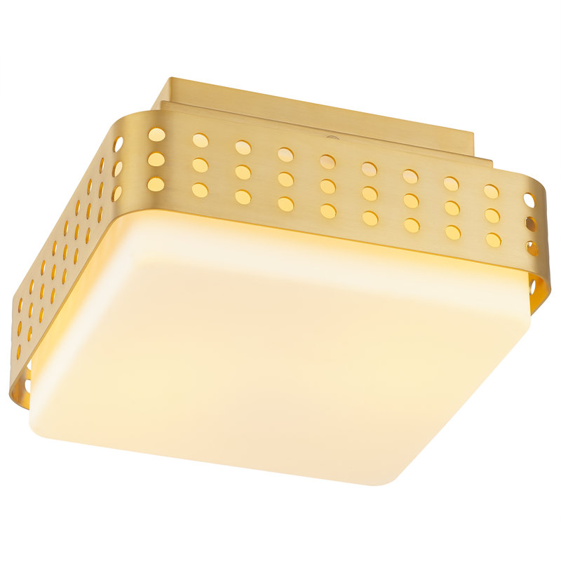 Antique Brass Flush Mount, 2, 5.5" H x 5.5" W x 11" D