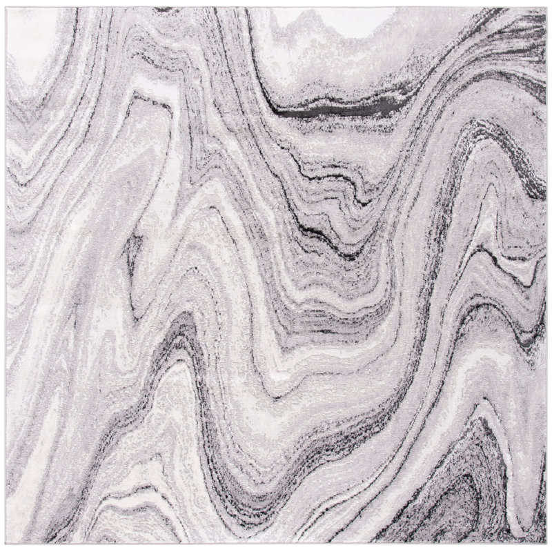 Tapis abstrait Dighton Performance, Carré 6 pi 7 po