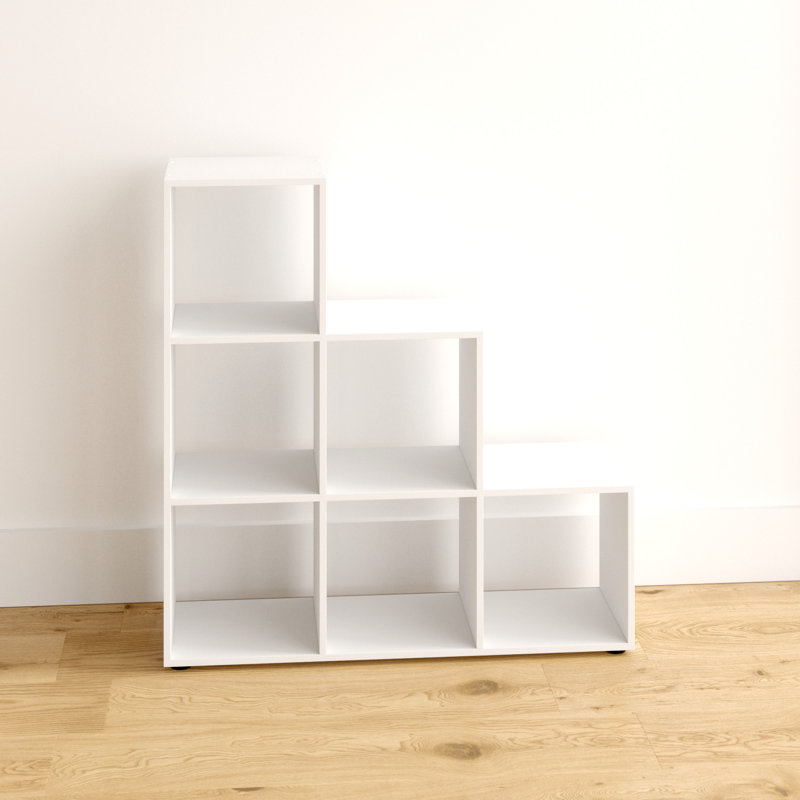 Gracie 108cm H x 104.5cm W Step Bookcase, White