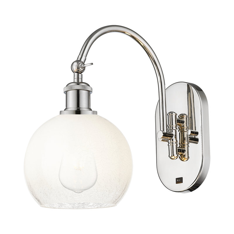 Applique murale pivotante 1 lumière Ballston - Appleton, Nickel poli, Opale
