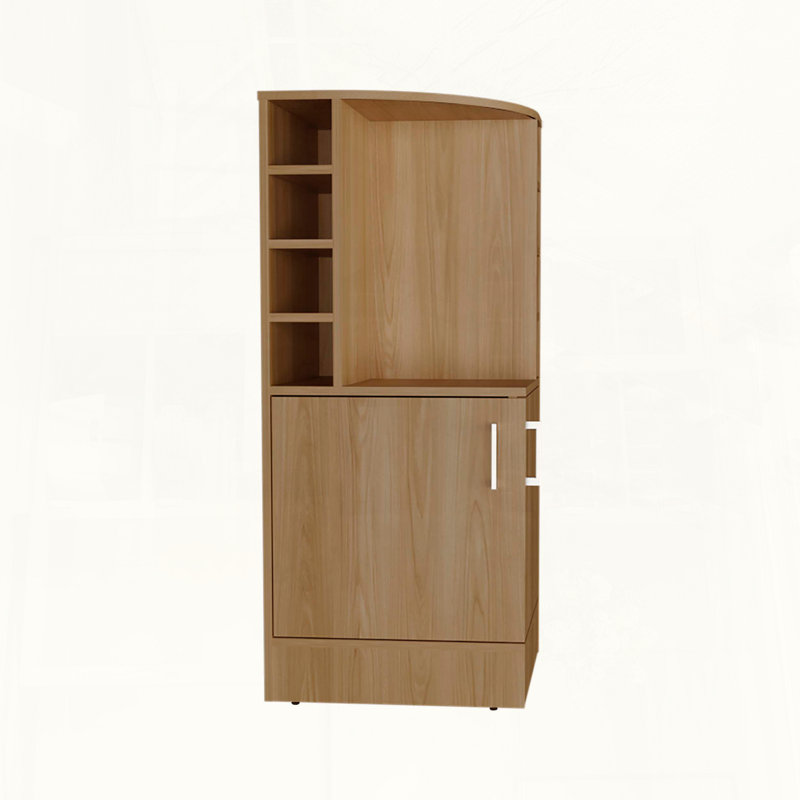 Grande armoire de coin avec huit casiers à bouteilles de vin, Brun