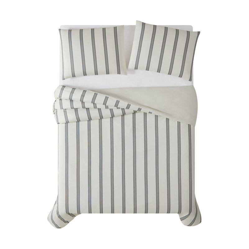King Size Multicolor Cotton Stripe Duvet Cover Set