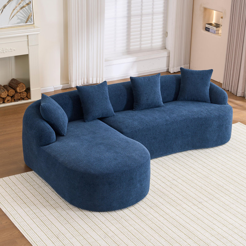 Combinaison de méridienne à 3 places, Bleu antique / bleu