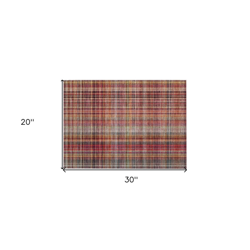 Tapis intérieur lavable antidérapant rouge 2 'x 3' 2