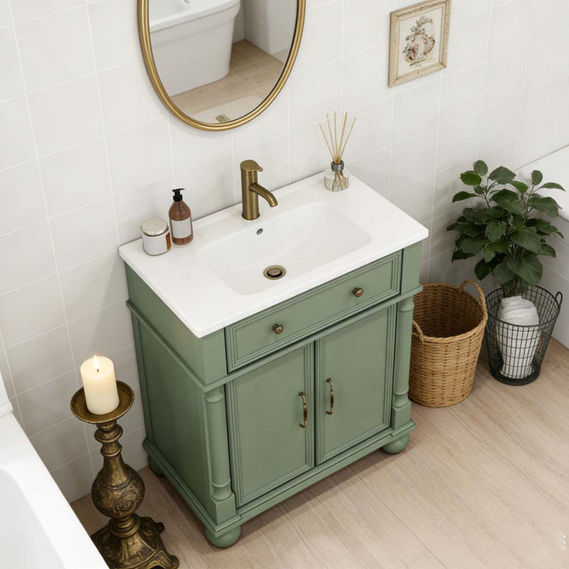 28"Bathroom Vanity, Green