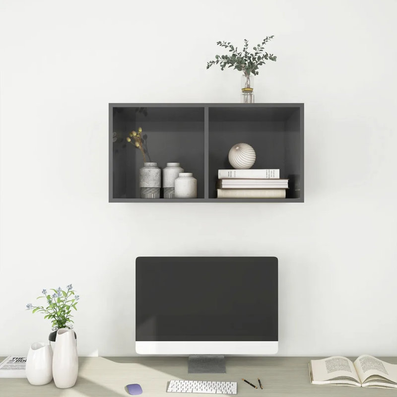 Dellatorre Cube Shelf, High Gloss Grey