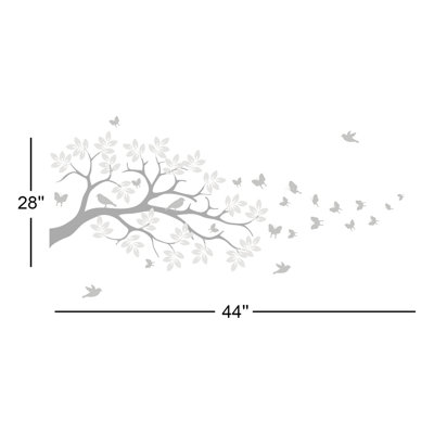 Décalcomanie murale en vinyle arbre à oiseaux