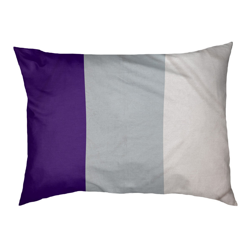 Coussin Houston, Moyen (H 9,5 po x l 28 po x P 18 po), Mauve / Argent / Blanc