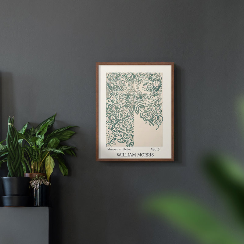 William Morris Framed Print LIII, Walnut, 14" H x 11" W