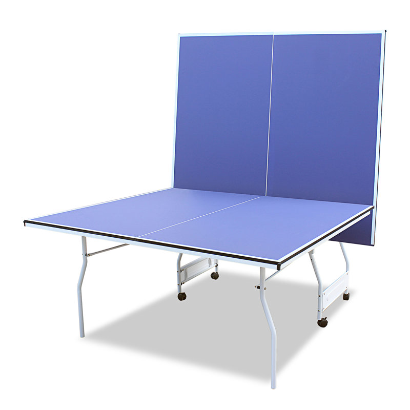9Ft Mid-Size Table Tennis Table Foldable & Portable Ping Pong Table Set For Indoor Games With Net
