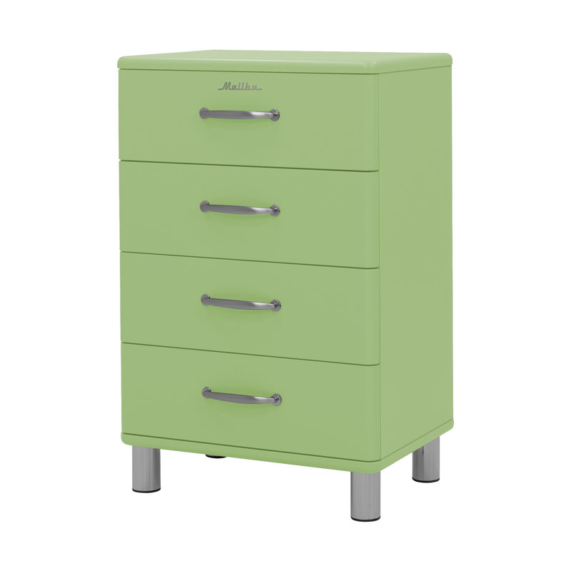 Commode 4 tiroirs Malibu, Vert