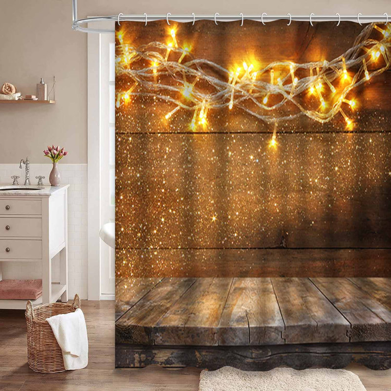 Guirlande en bois ornée de guirlandes de Noël dorées avec 12 crochets, L 72 po x l 72 po