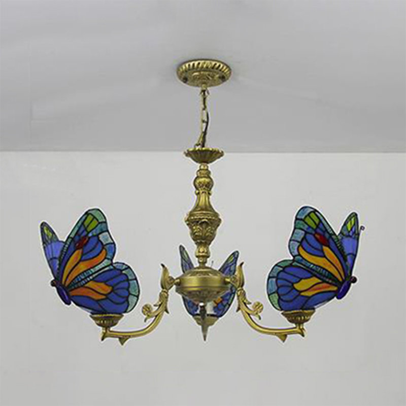 Lustre traditionnel / classique à 3 lumières Latshaw, Bleu