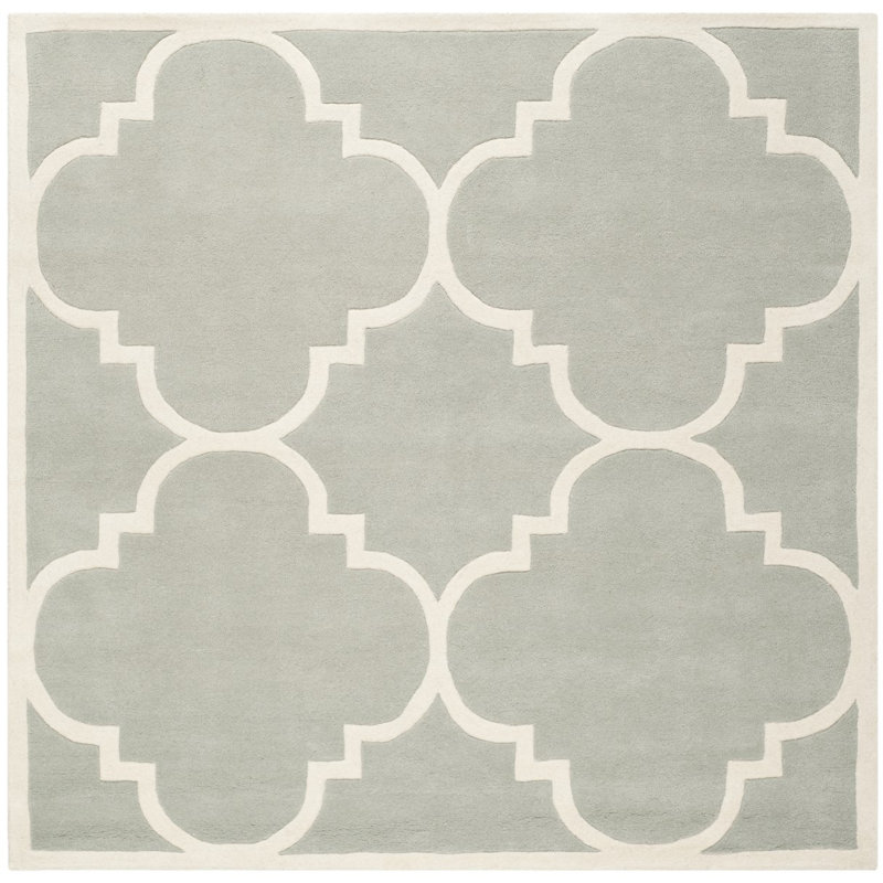 Carolene Hand Tufted Wool Geometric Rug, Square 7'