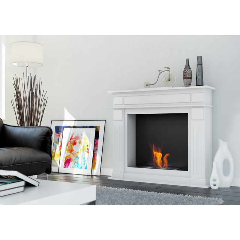 37.8'' W Bio-Ethanol Fireplace, White