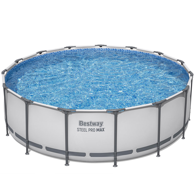 Bestway Steel Pro MAX Prismatic Stone Pool Set, Durable Construction, Easy Assembly, 179.92" W x 48.03" H