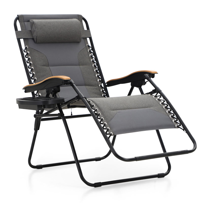 Fauteuil inclinable zéro gravité avec coussin Syril, Gris clair