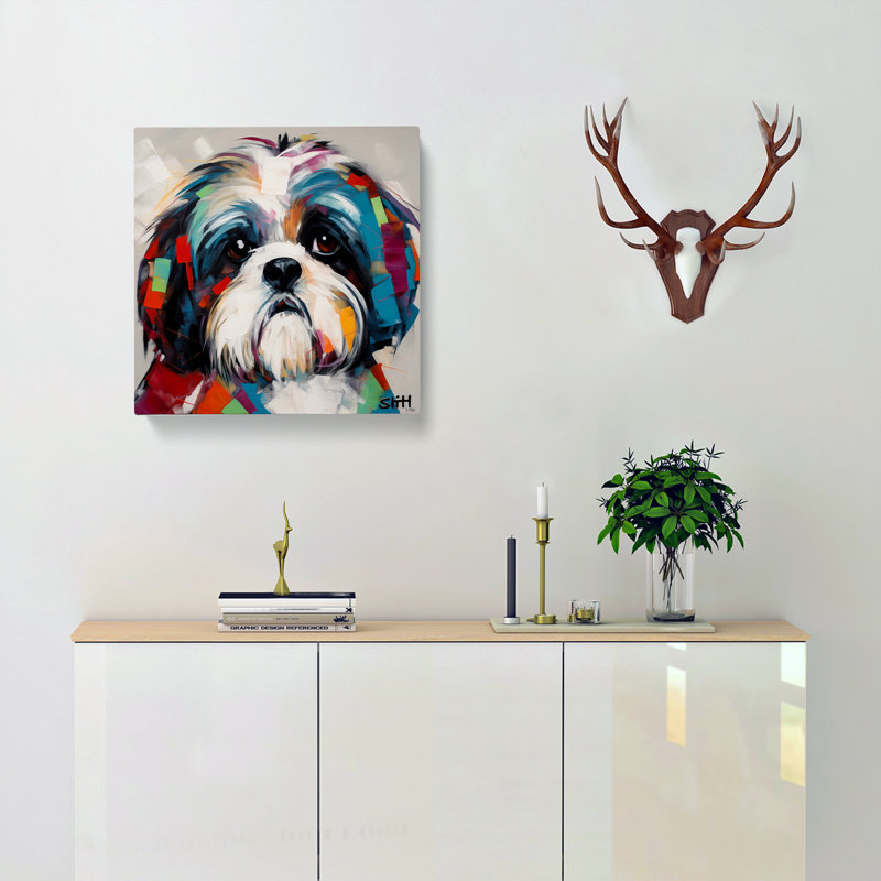 Shih Tzu Constructivism - Wrapped Canvas, 35cm H x 35cm W x 3cm D