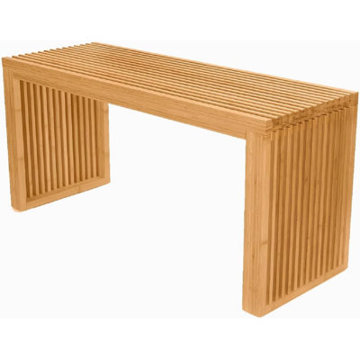 Bamboo Dining Bench, 35 Inch Farmhouse Decor Indoor Kitchen Table Bench, Entryway Shoe Rack Bench, Outdoor Bench, Solid Bamboo Benches For Living Room