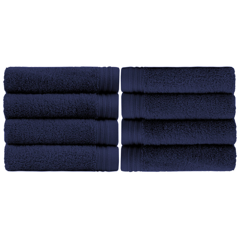 Ensemble de serviettes essuie-mains 100% coton 4 pièces Kendra, Bleu marine, 8