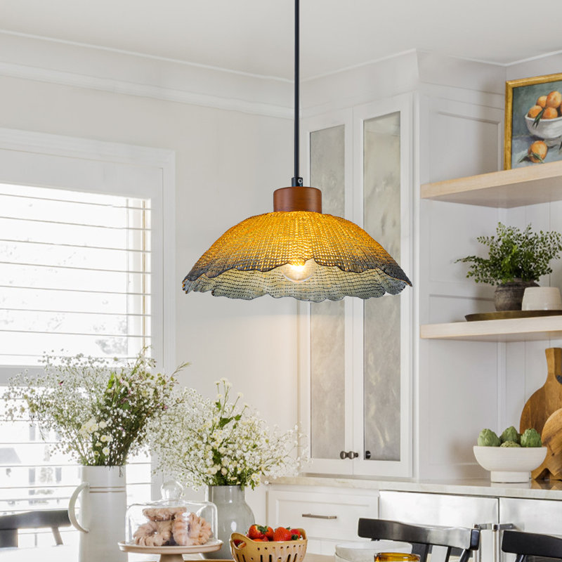 Luminaire suspendu en verre rétro 1 lumière