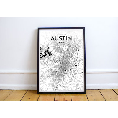 Austin City Map - No Frame Print