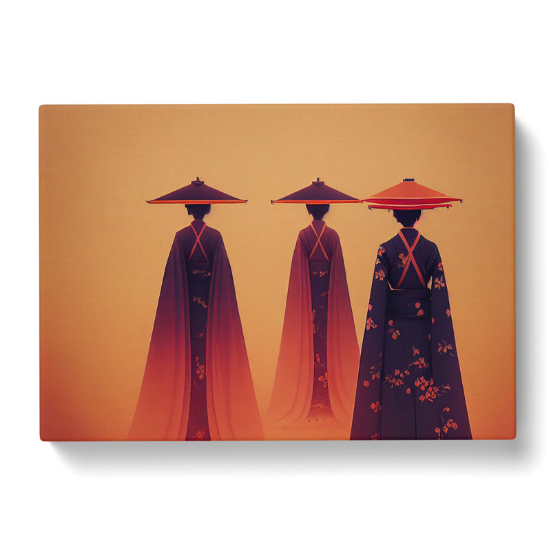 Three Geisha - Wrapped Canvas, 35cm H x 50cm W x 3cm D
