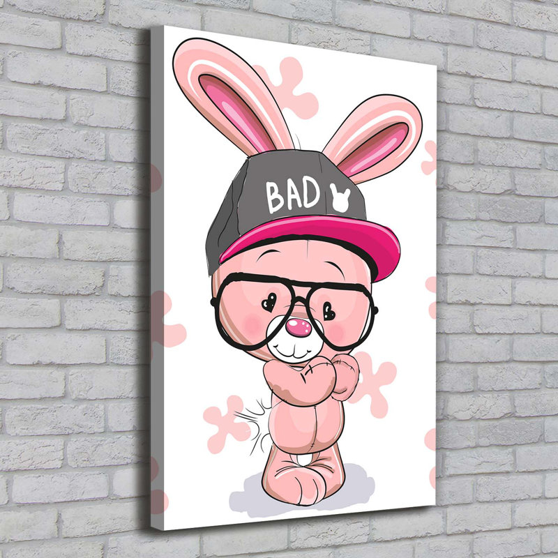 Rabbit in a hat 1 Piece Wrapped Canvas Wall Art