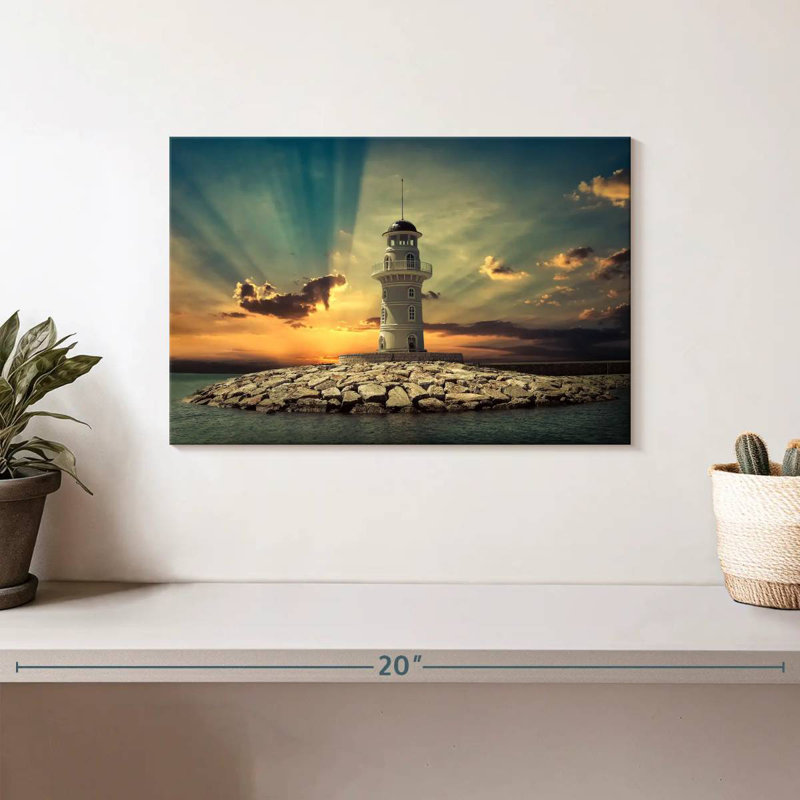 Aletra Majestic Lighthouse Sunset, 8" H x 12" W