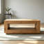 Table basse rectangulaire marron de style moderne du milieu du siècle avec rangement multifonctionnel
