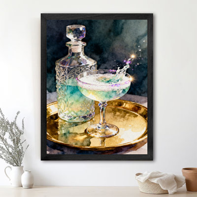 Reproduction d'art encadrée noire rétro