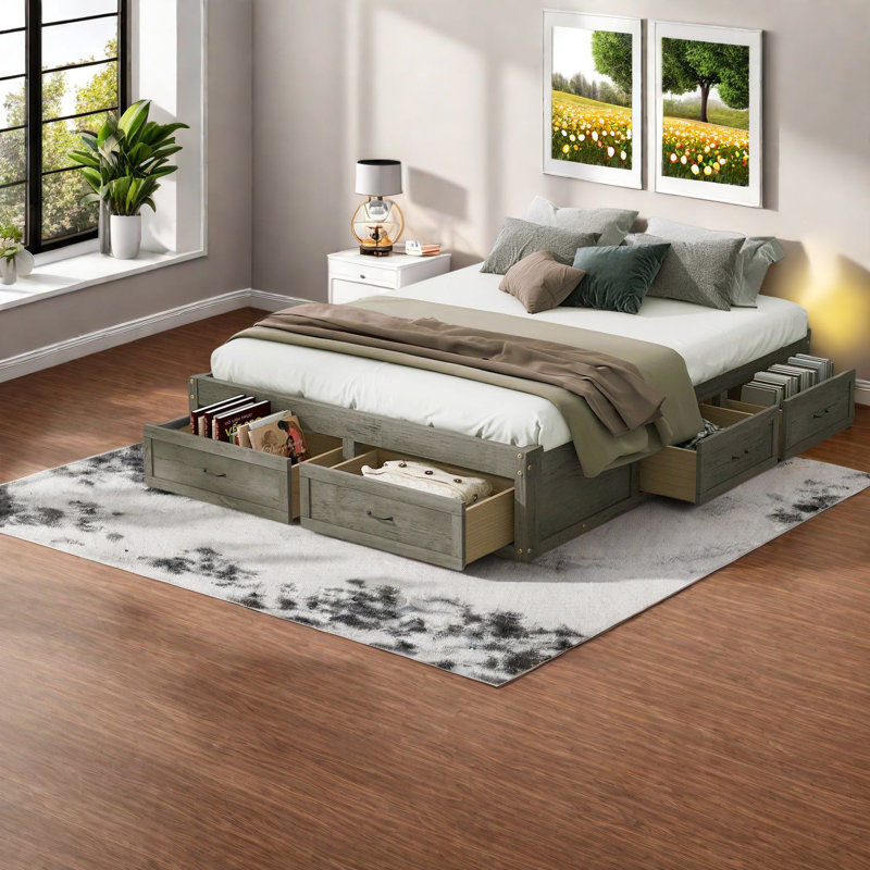 Lits de rangement spacieux, plateforme en MDF de qualité, style moderne pour les maisons élégantes