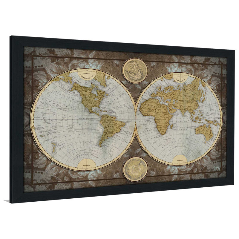 " World Map ", 21.5" H x 27.5" W x 0.75" D