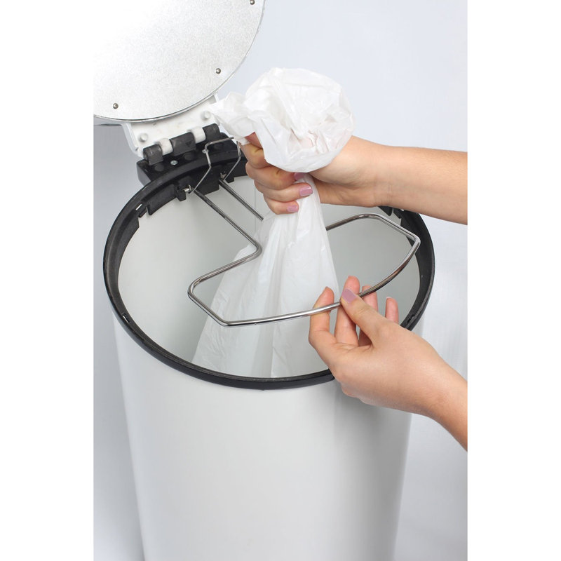 Aluminum Manual Lift Waste Basket - 10 Gallons, Gray