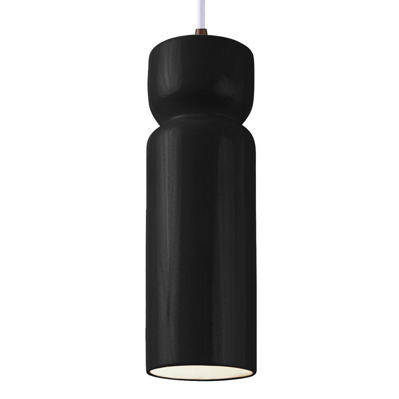Luminaire suspendu sablier 1 lumière Ashford, Bronze foncé, Noir brillant