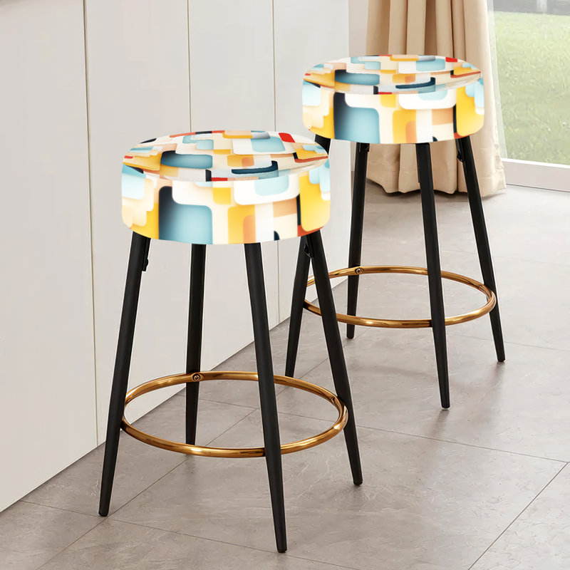 Urban Serenity - Ensemble de 2 tabourets de bar géométriques