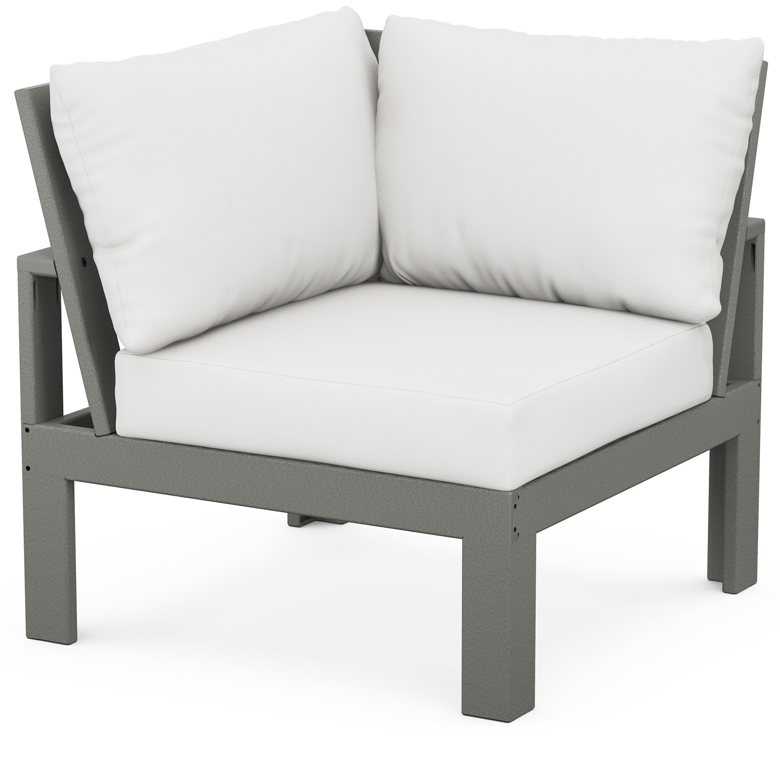 Edge Modular Corner Chair, Natural, Slate Gray