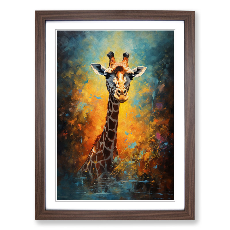 Single Picture Frame Print on Wood, Walnut Framed, 46cm H x 34cm W