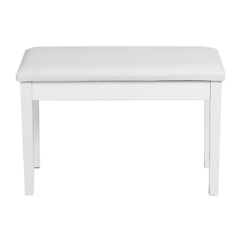 Bannister Faux Leather Upholstered Storage Bench, White
