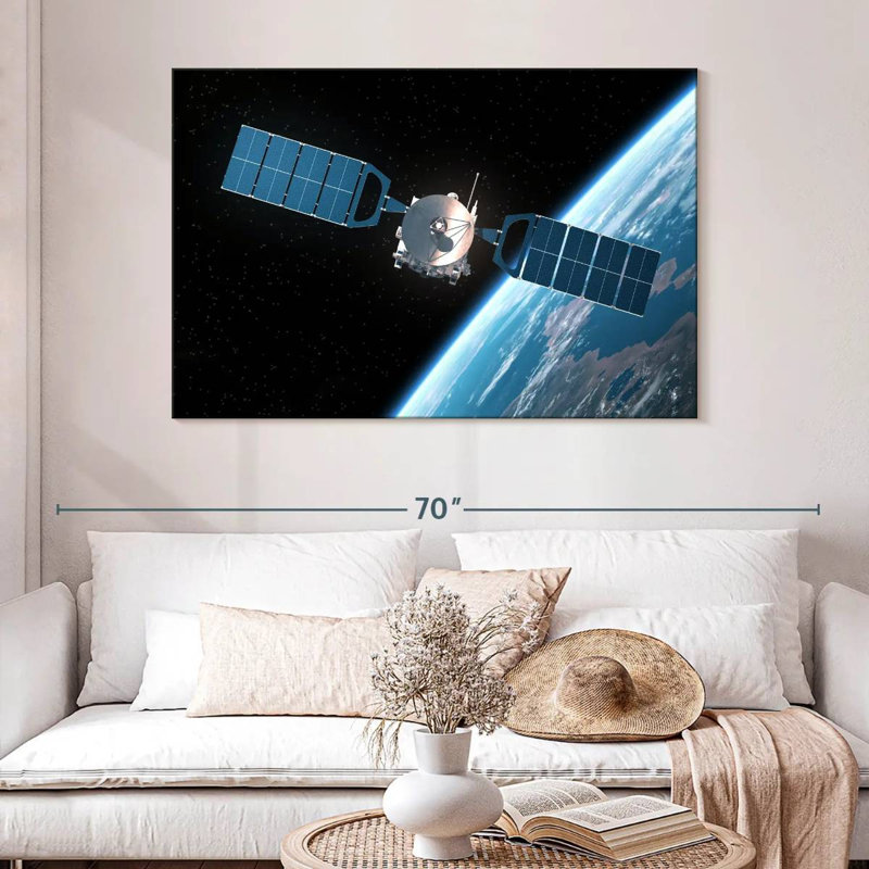 Oberle Satellite Orbiting Earth, 32" H x 48" W