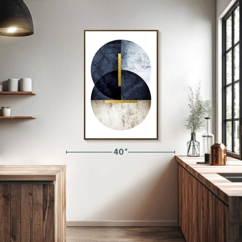 Bleu marine foncé, Floating Frame Walnut, 27" x 40"