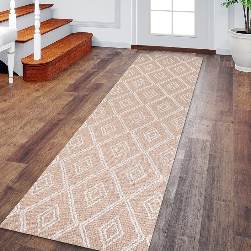 Cueto Geometric Cotton Hand Woven Area Rug, Runner 75 x 300cm