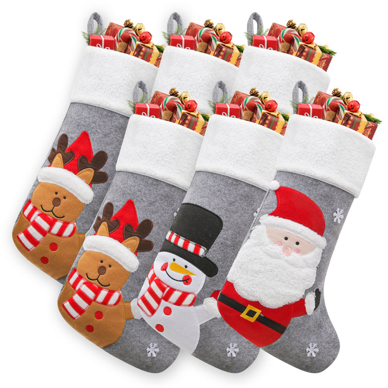 Ensemble de chaussette de Noël 6 pièces, décorations de Noël
