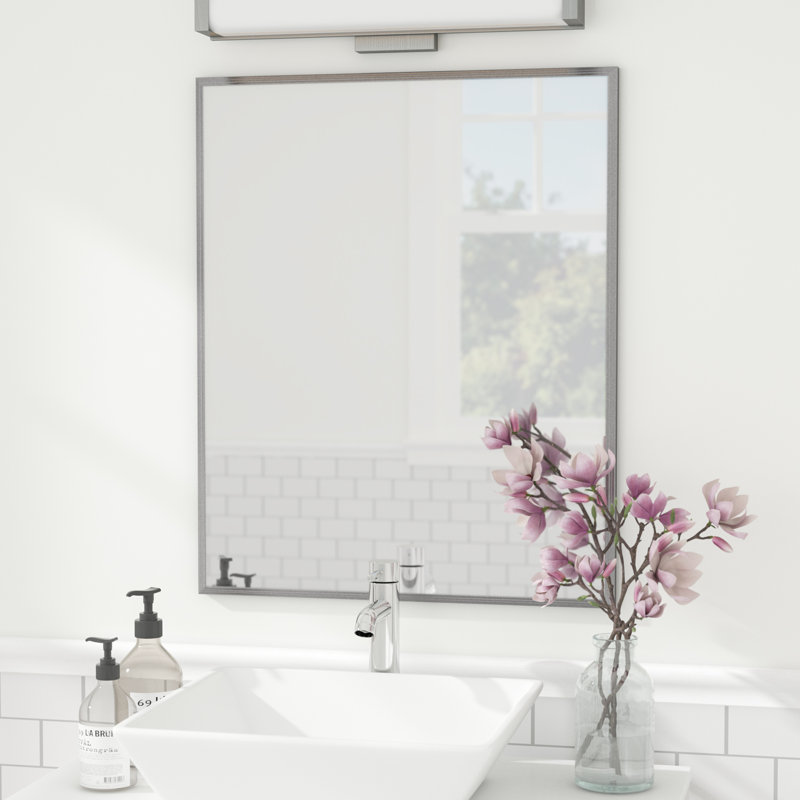 Emiree Solid Wood Flat Wall Mirror, 34.63" x 24.63"