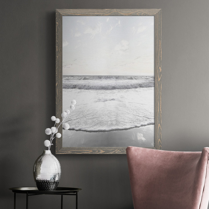 Serene Shore - reproduction de photo sur toile, H 37,5 po x l 27,5 po x P 1 po, gris