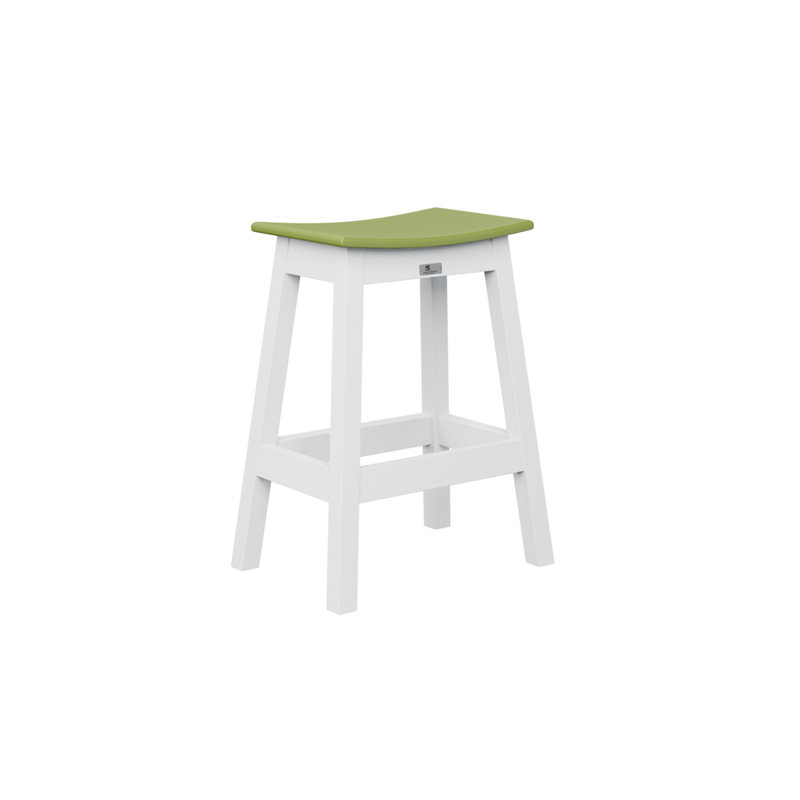 Berlin Gardens Saddle Counter Stool, Kiwi Green, 24.75"