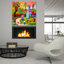  «Poppie Garden» par Koday, art mural en verre acrylique, 36 po x 36 po